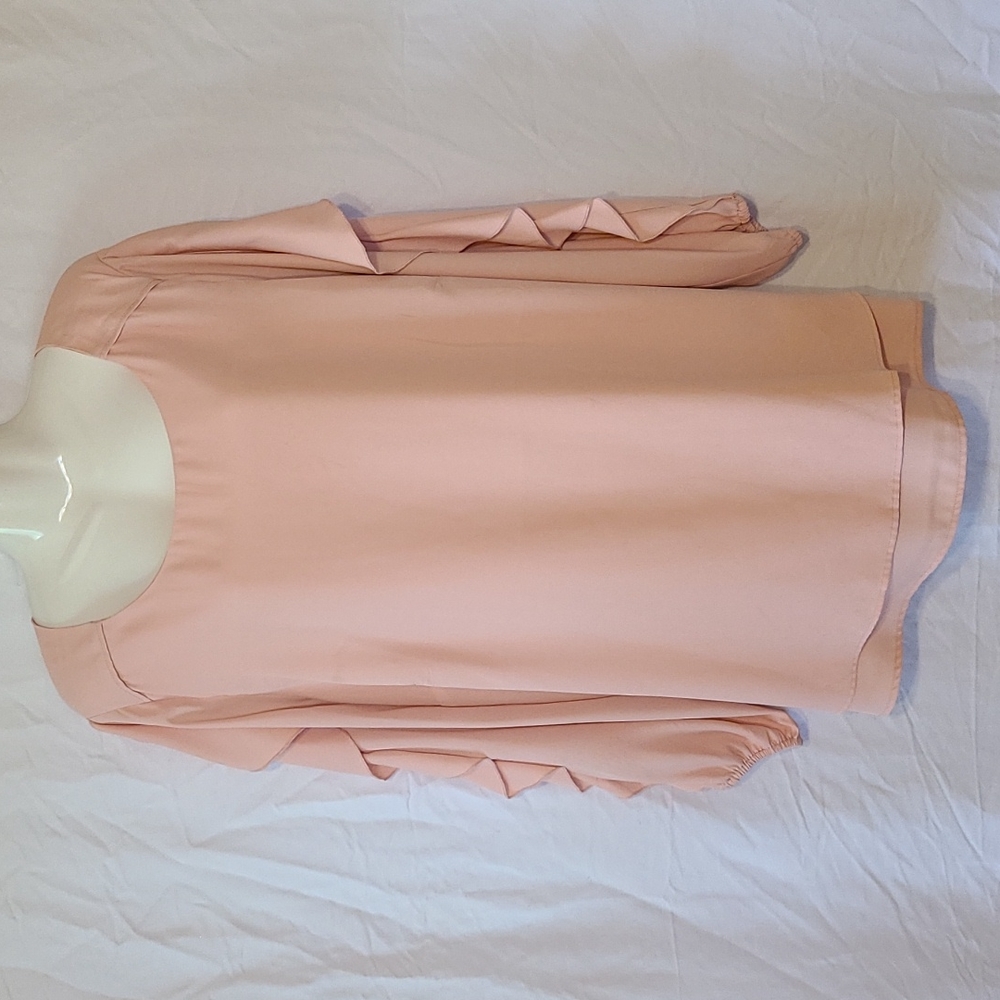 Pink Ruffle Blouse, 2X, Love Scarlett